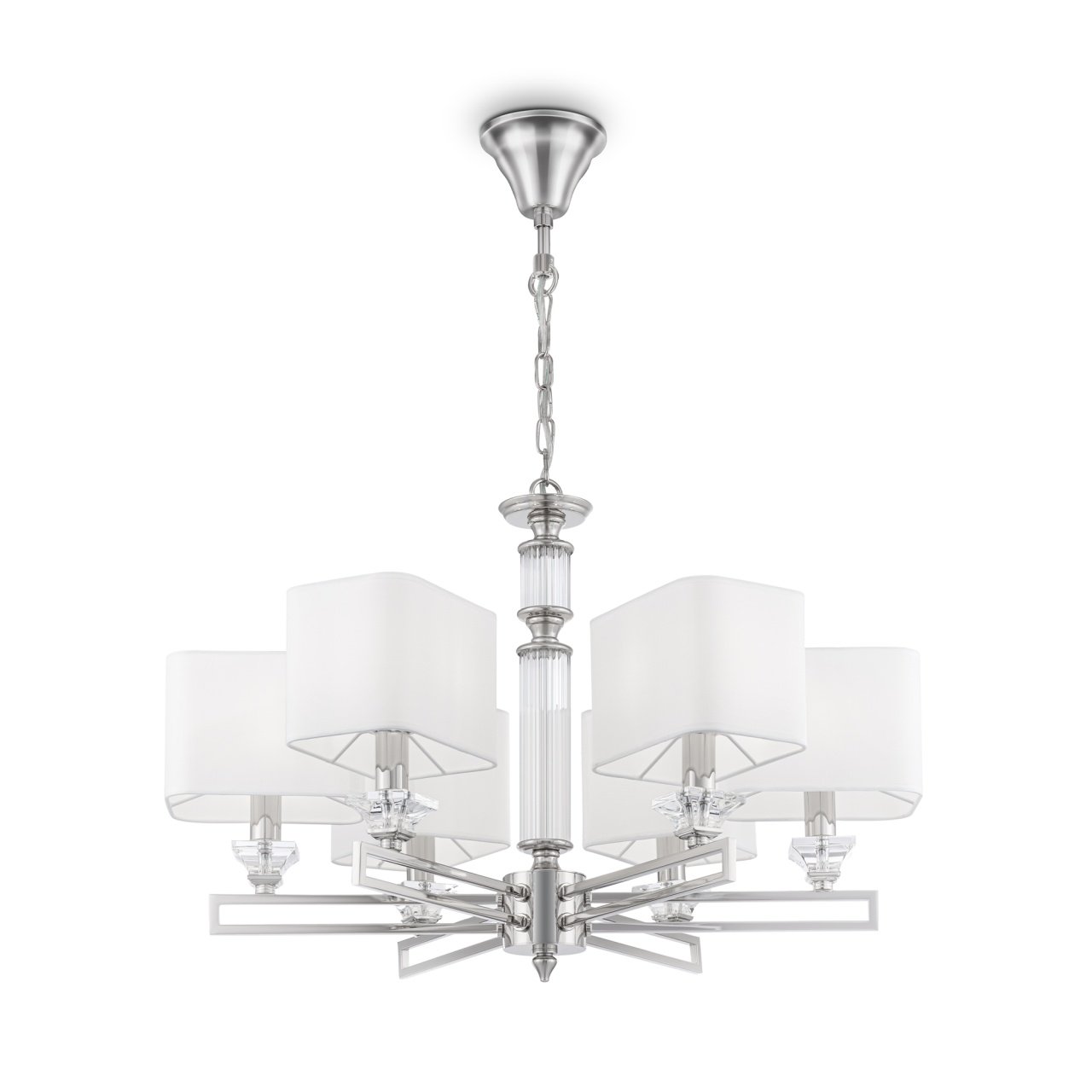 Candelabru Ontario MOD020PL-06CH, 6xE14, nichel+alb, IP20, Maytoni - 1 | YEO