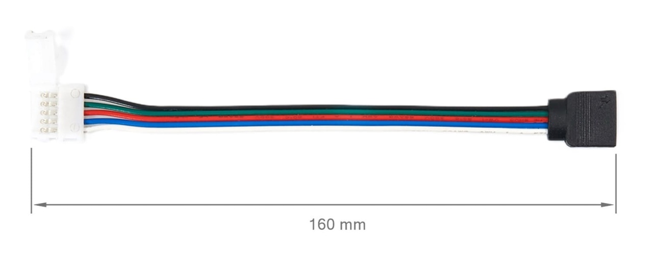 Conector alimentare cu clema banda led RGBW cu 15 cm cablu - imagine 5