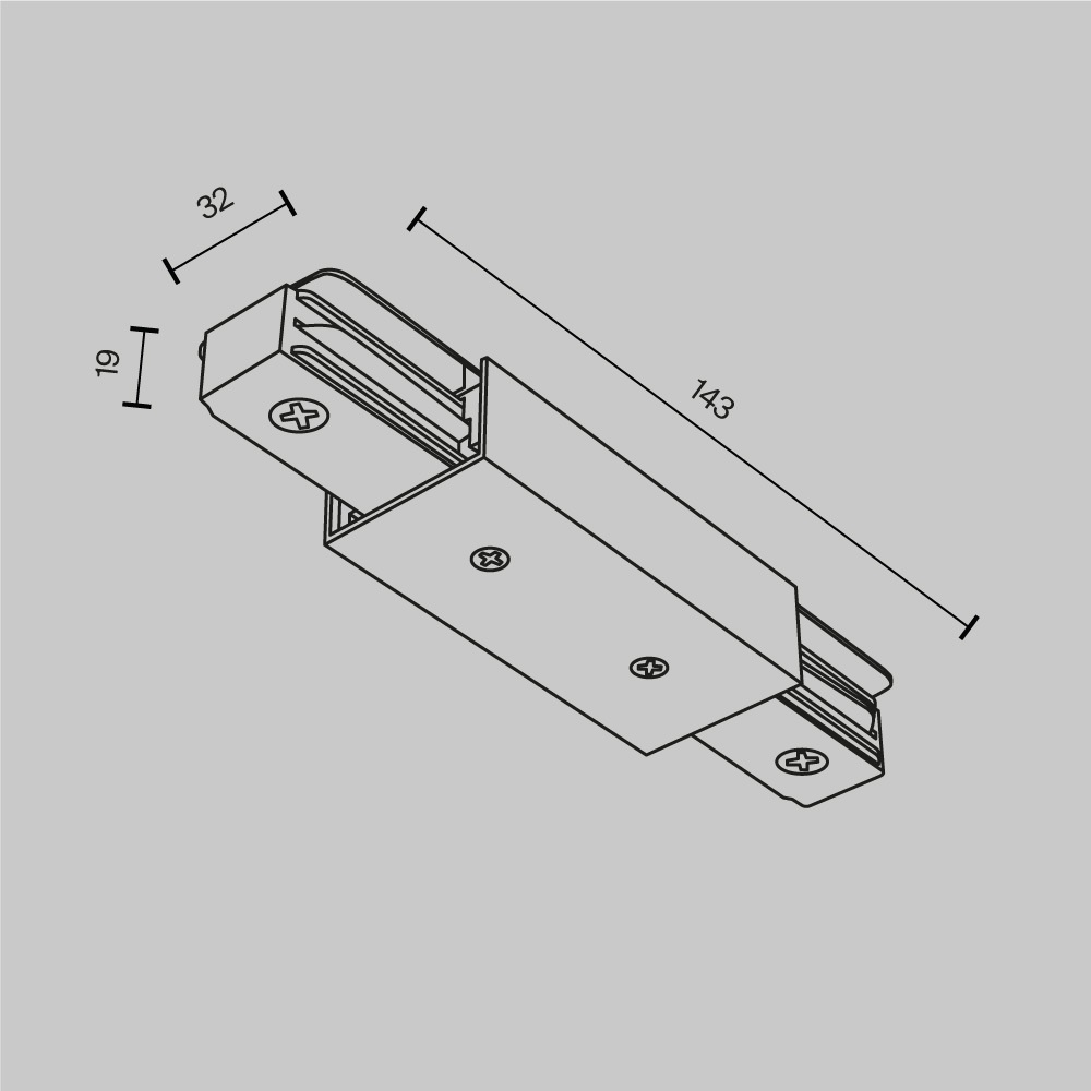 Conector I pentru Sine Aplicate Maytoni, plastic, Negru