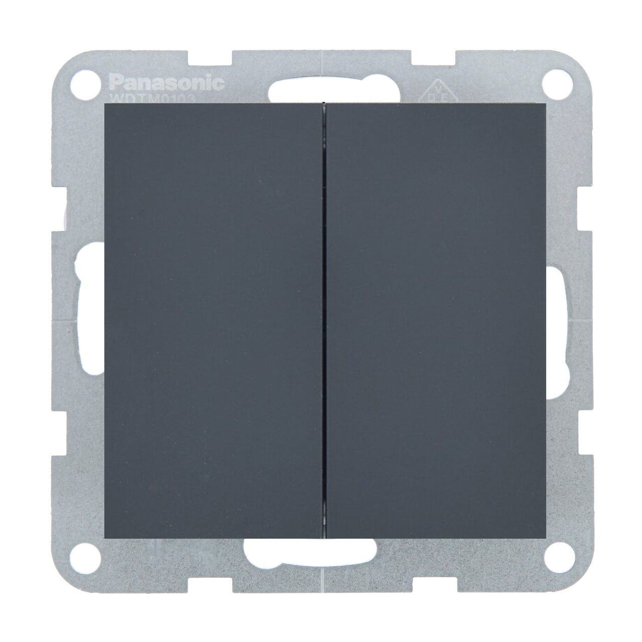 Intrerupator dublu 10A, IP20, Night, Panasonic Karre Plus 55 Soft Touch