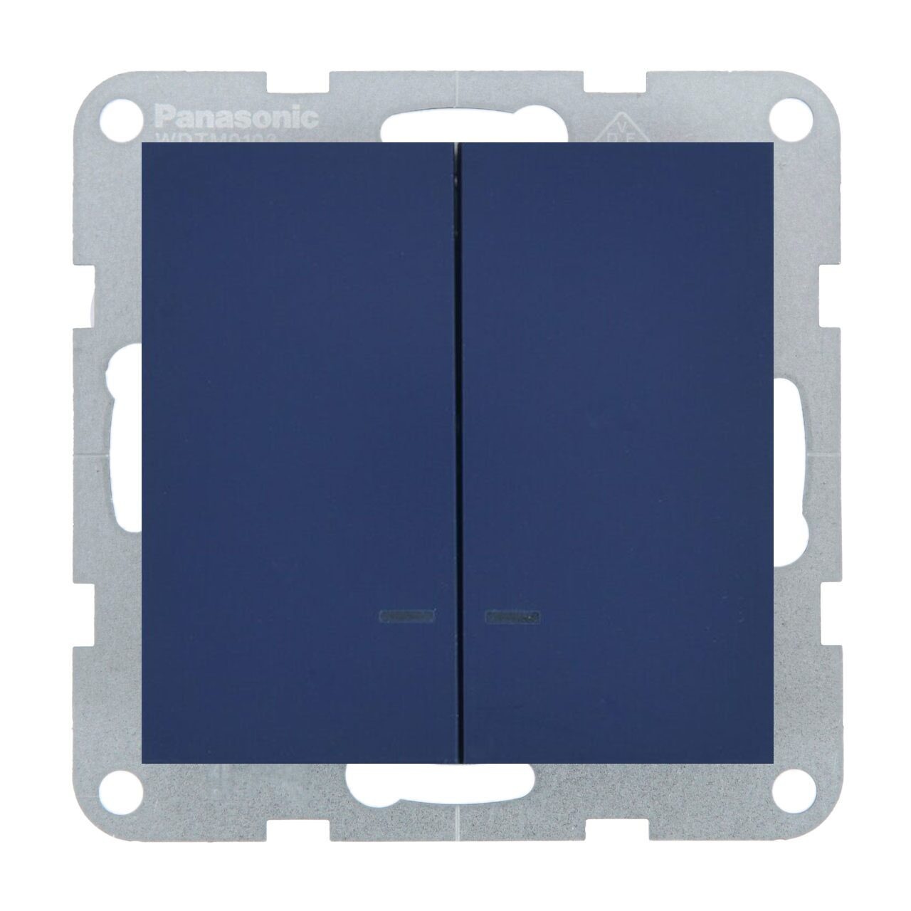 Intrerupator dublu cu led 10A, IP20, Ocean, Panasonic Karre Plus 55 Soft Touch