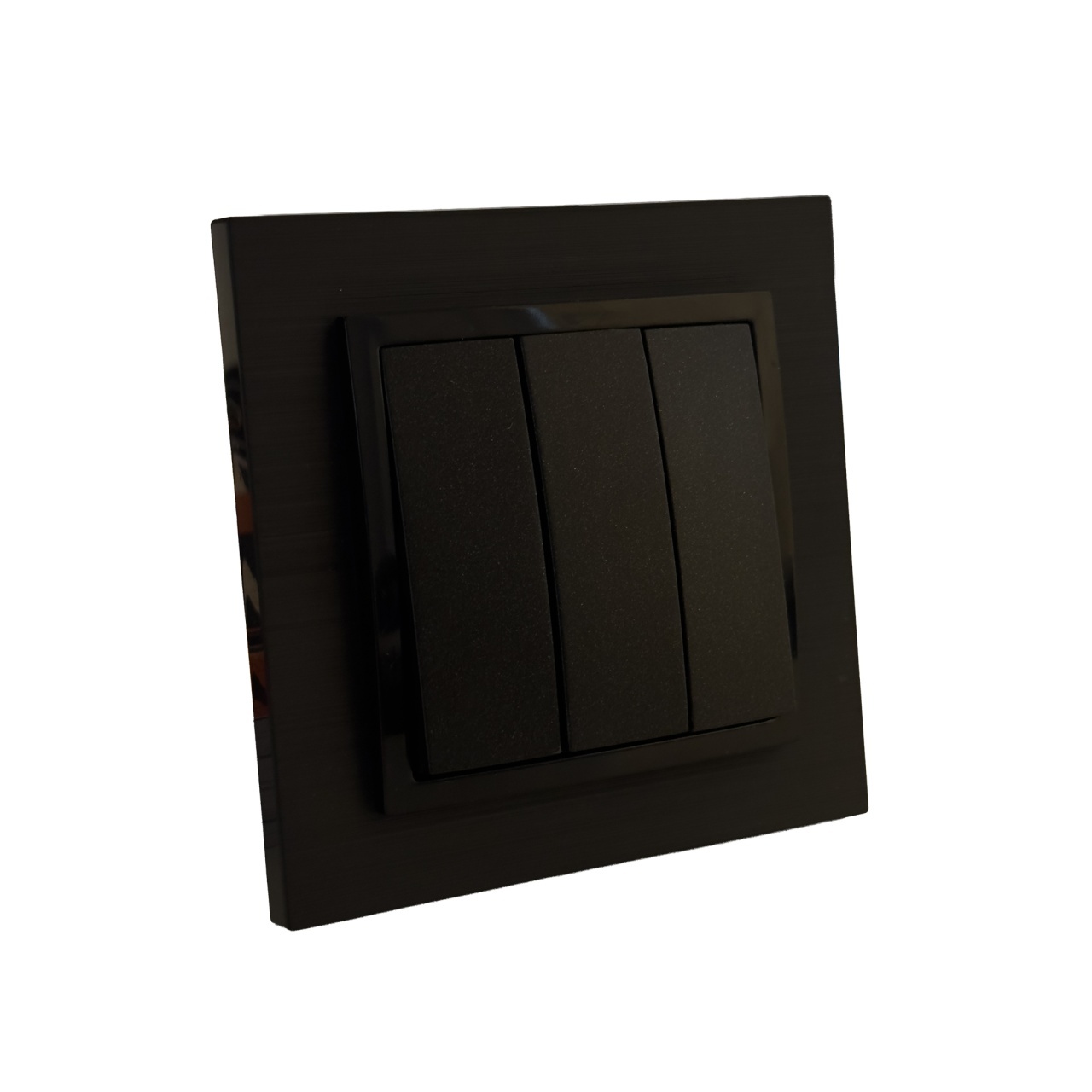 Intrerupator triplu, negru, 10A, Olbia Titan - imagine 3