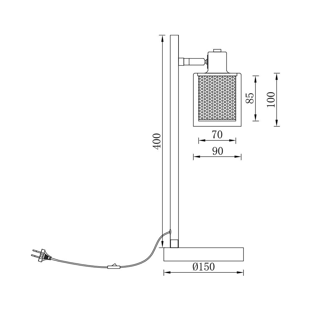 Lampa de birou BR-BV01-00084, cu intrerupator, 1xE14, neagra+cupru, IP20, Braytron - 2 | YEO