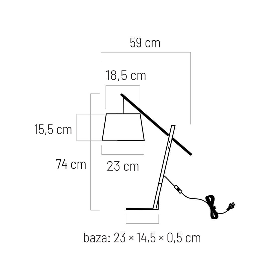 Lampa de birou Cali 108033, cu intrerupator, 1xE27, alba+natural, IP20, Klausen