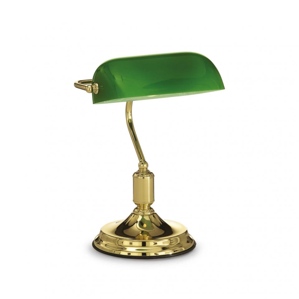 Lampa de birou Lawyer TL1 013657, cu intrerupator, 1xE27, verde+bronz, IP20, Ideal ux