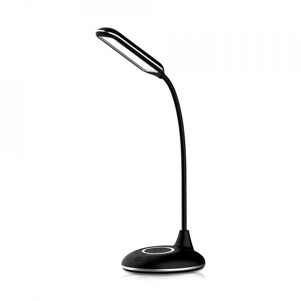 Lampa de birou LED 8604, dimabila, cu intrerupator touch, USB, 5W, 800lm, lumina rece, neutra, calda, neagra, IP20, V-TAC