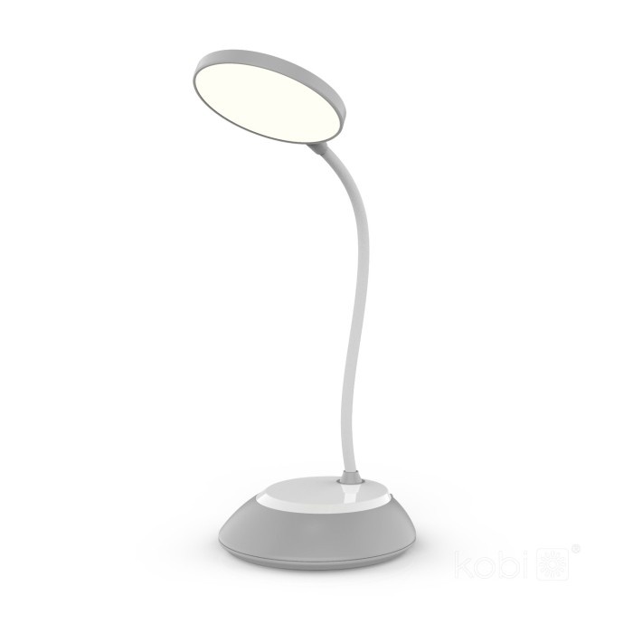 Lampa de birou LED Visua, 5W, temperatura de culoare ajustabila, plastic, gri, Kobi