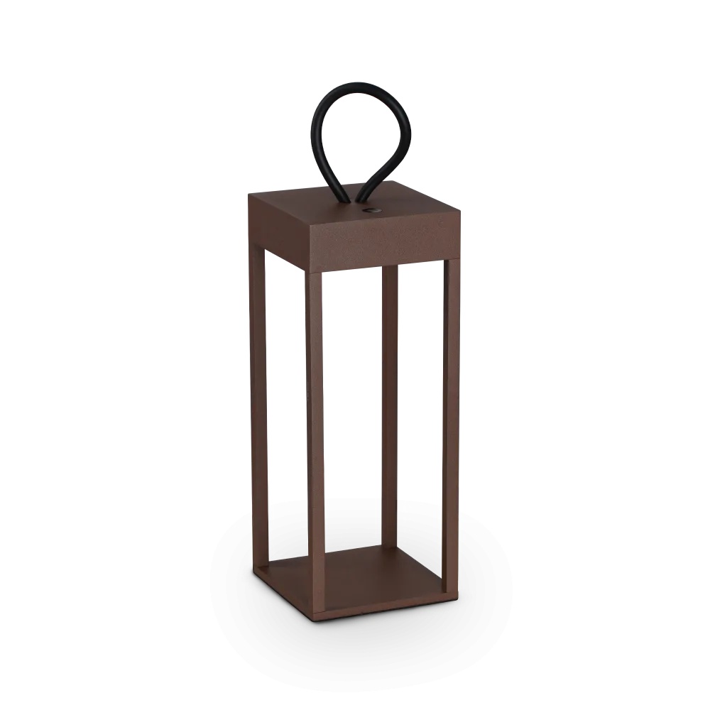 Lampa de masa exterior LED Enya 5W, lumina calda (3000 K), 300lm, IP54, maro, dimabila, Ideal Lux