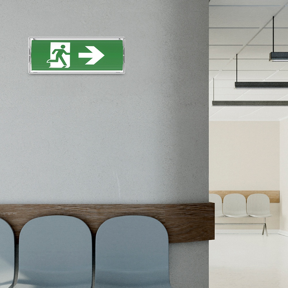 Lampa emergenta EXIT LED 5W, 350lm, 6500K, IP65, 180 min, Braytron - imagine 3