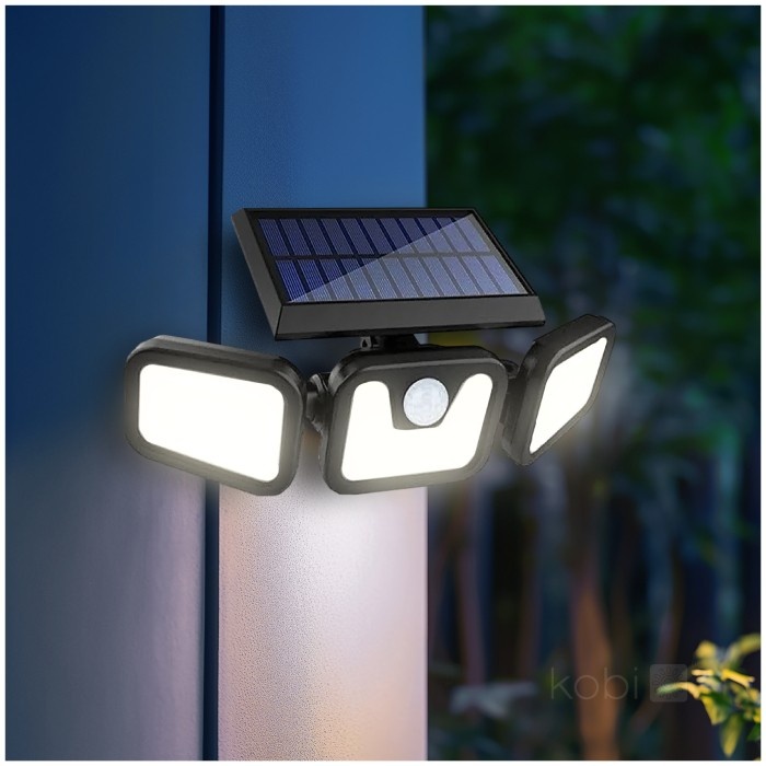 Lampa Solara LED Kobi, 2W, cu senzor de miscare si telecomanda, lumina rece(6000 K)