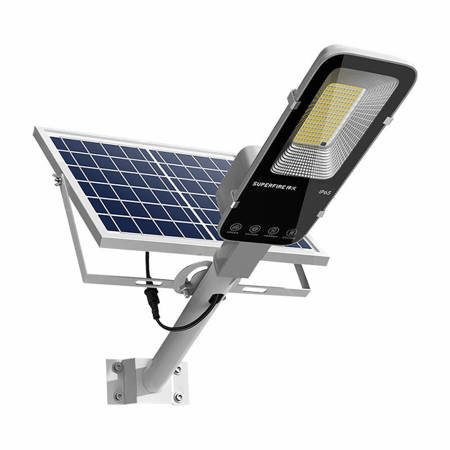 Lampa stradala LED 263W cu panou solar , telecomanda si suport de prindere incluse, 1200lm, lumina rece(8000 K), 5000mAh, Superfire