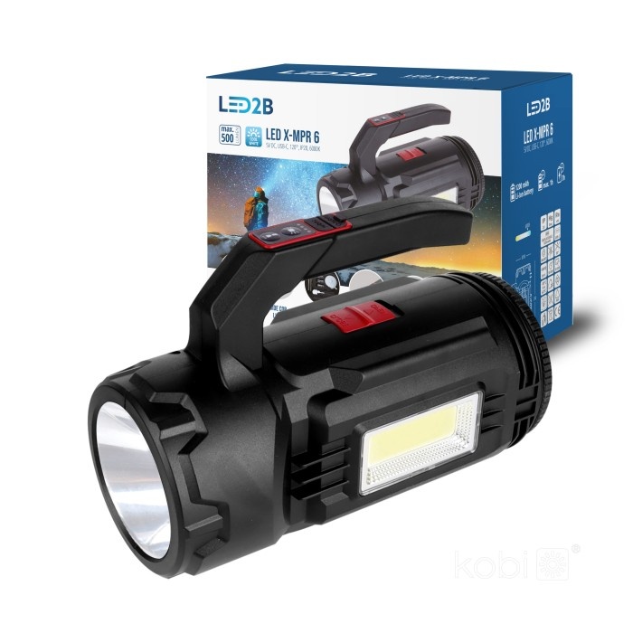 Lanterna LED X-MPR 6, 500lm, lumina rece(6000 K), trusa de scule, lumina dubla, neagra, Kobi