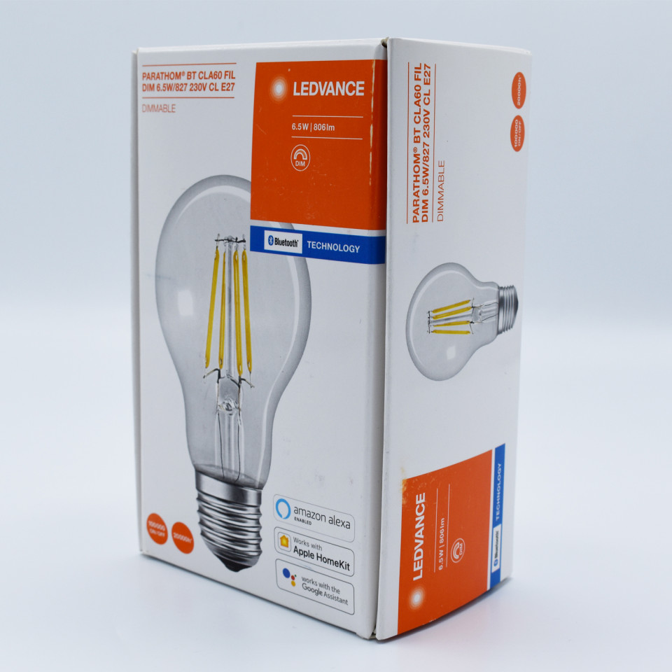 [Lichidare stoc]Bec Smart Led Bluetooth Vintage 6.5W (60W), E27, A60, dimabil, 806lm, 2700K (lumina calda), Osram Ledvance