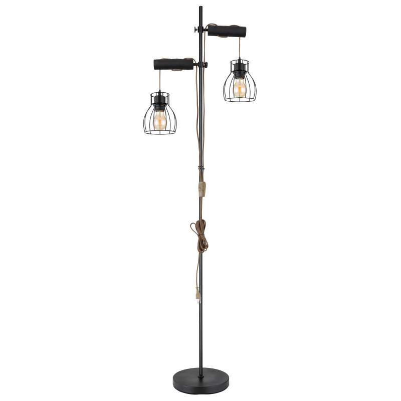 [Lichidare stoc]Lampadar Mina 15326-2SNB, cu intrerupator, 2xE27, negru mat, IP20, Globo - 1 | YEO