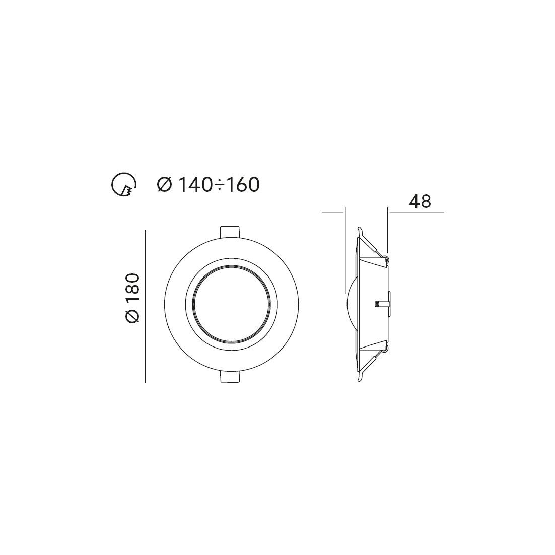 [Lichidare stoc] Spot LED 12W Incastrat, Rotund, Kobi, 960lm, Lumina Neutra, Alb