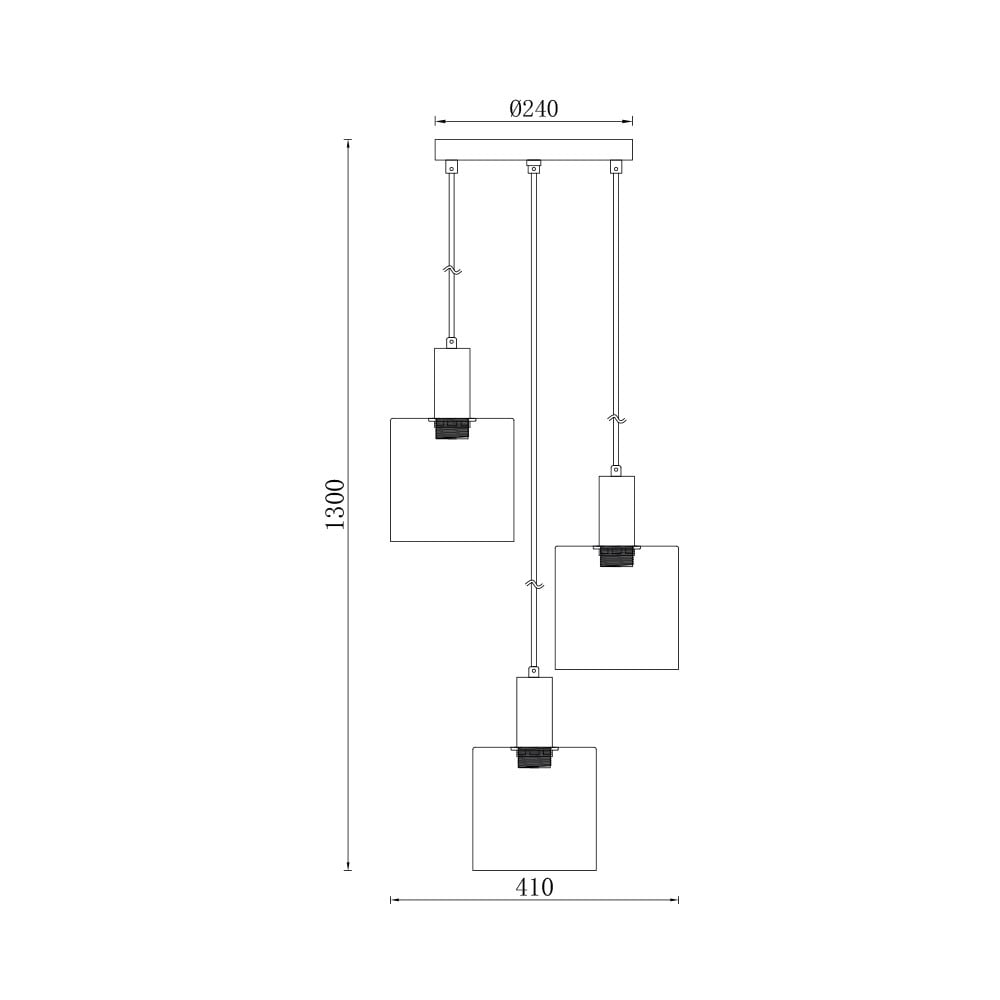 Lustra BR-BV01-00071, 3xE27, fumurie+neagra, IP20, Braytron