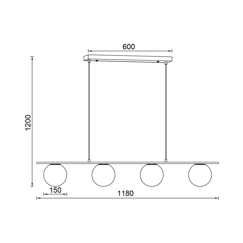 Lustra BR-BV01-00115, 4xG9, negru+alb, IP20, Braytron