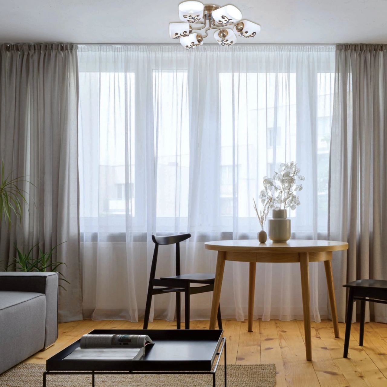 Lustra Fantasy KL106009, 6xE27, bronz si alb opal, stil clasic, IP20 - imagine 5