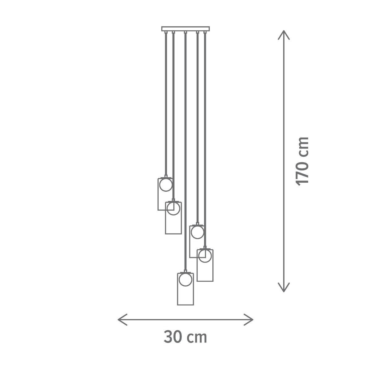 Lustra Glassy SP5, 5xG9, fumurie, Klausen