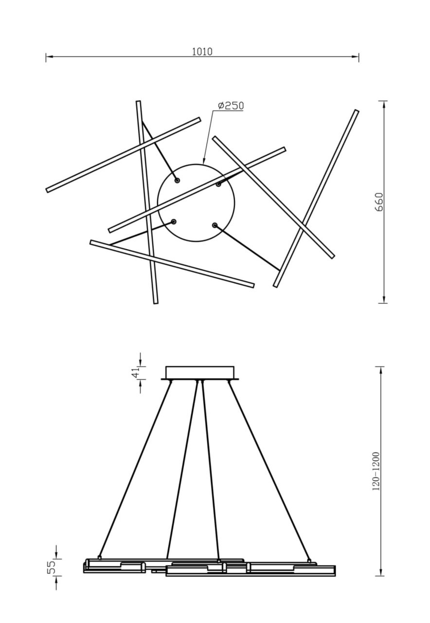 Lustra LED Line MOD016PL-L75MG3K, 75W, 3500lm, lumina calda+neutra, IP20, Maytoni