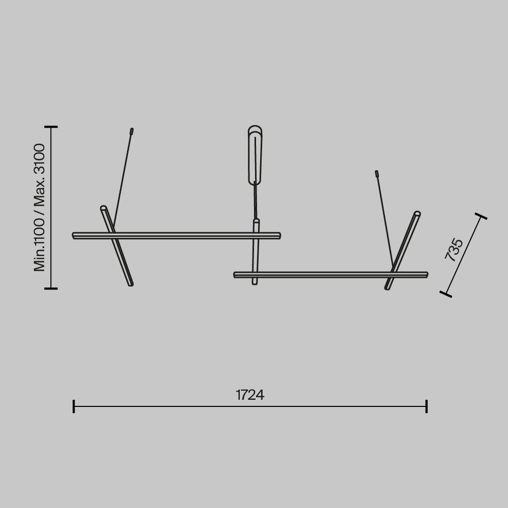 Lustra LED Radiance MOD278PL-L86G3K1, 80W, 1900lm, lumina calda, IP20, aurie, Maytoni