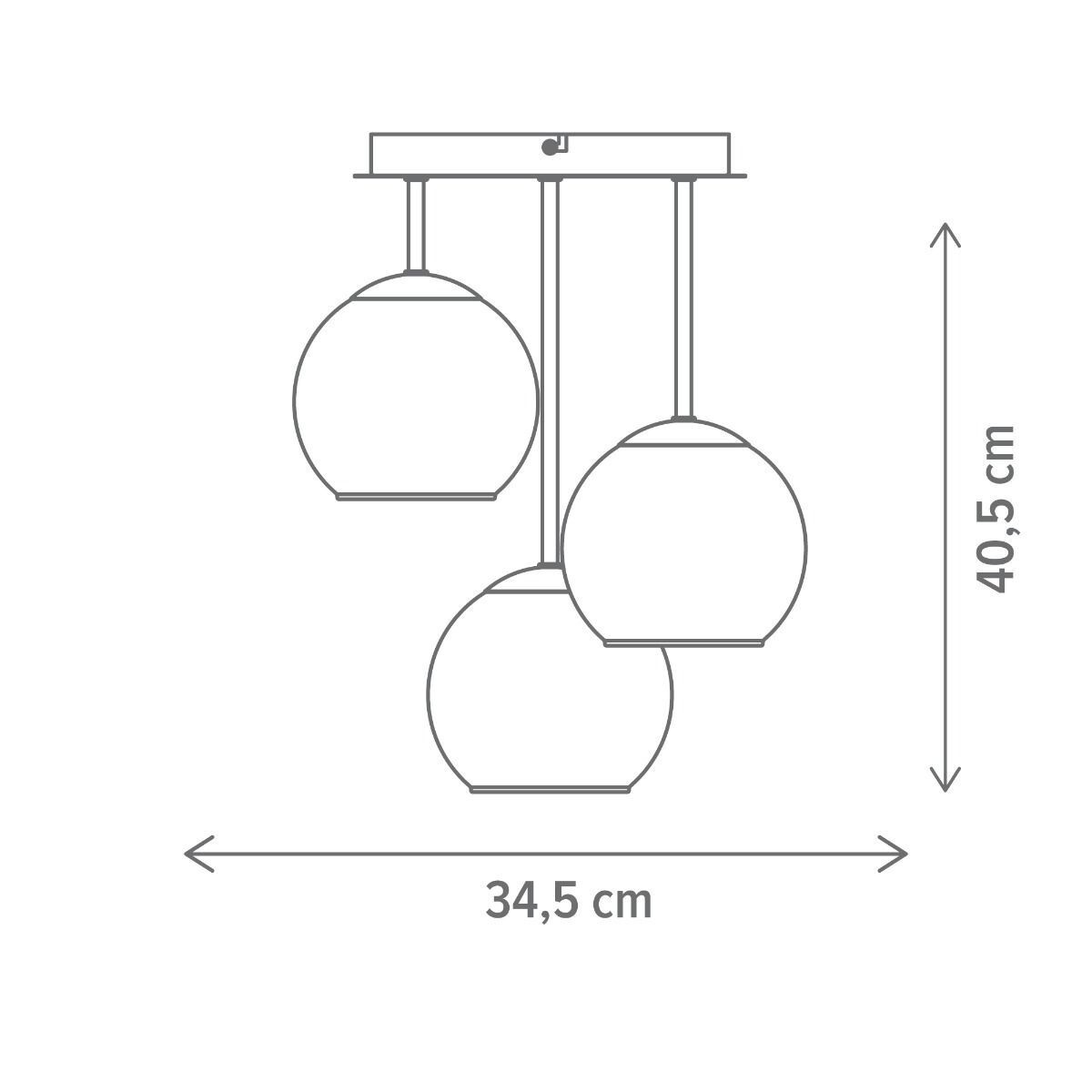 Lustra Lovely PL3, 3xE27, neagra, Klausen