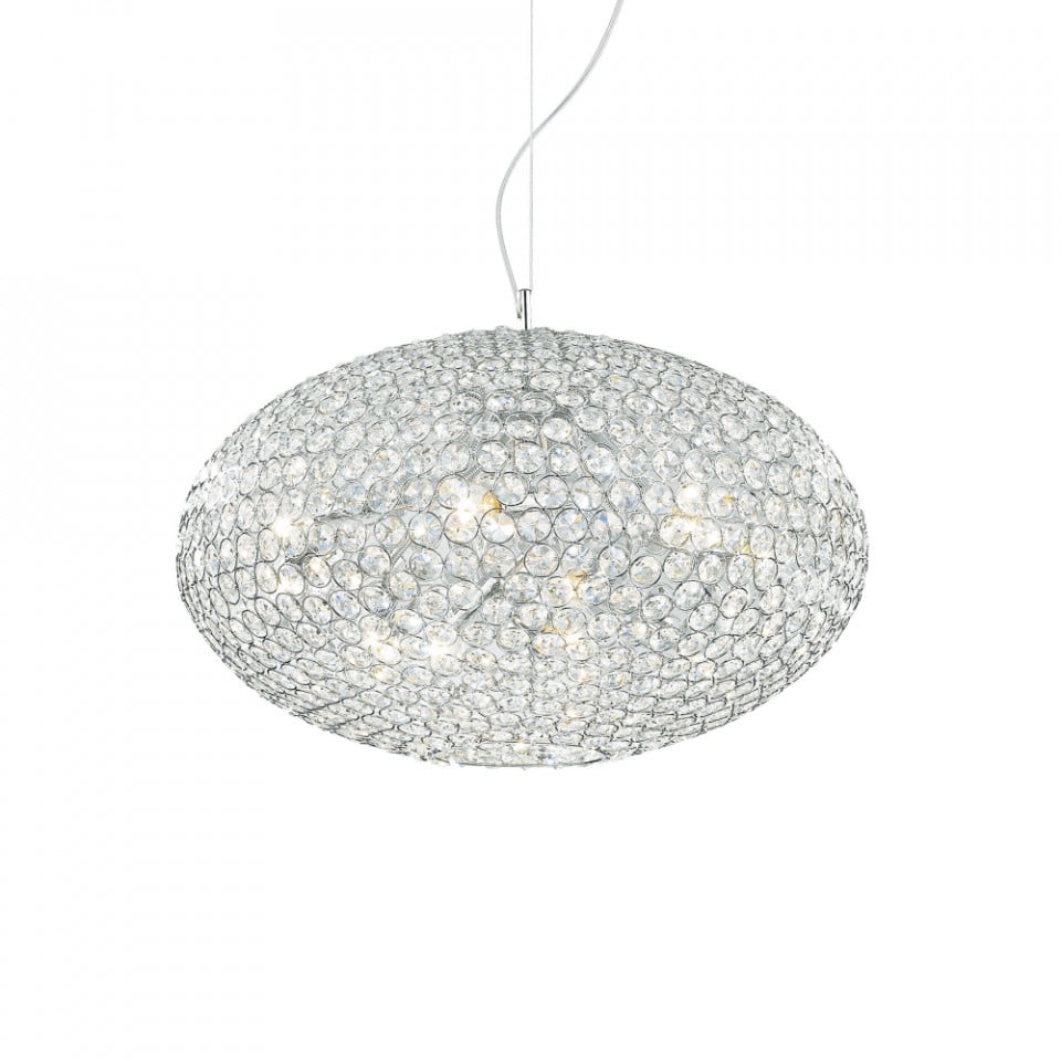 Lustra Orion 066387, 8xE14, crom+transparenta, IP20, Ideal Lux