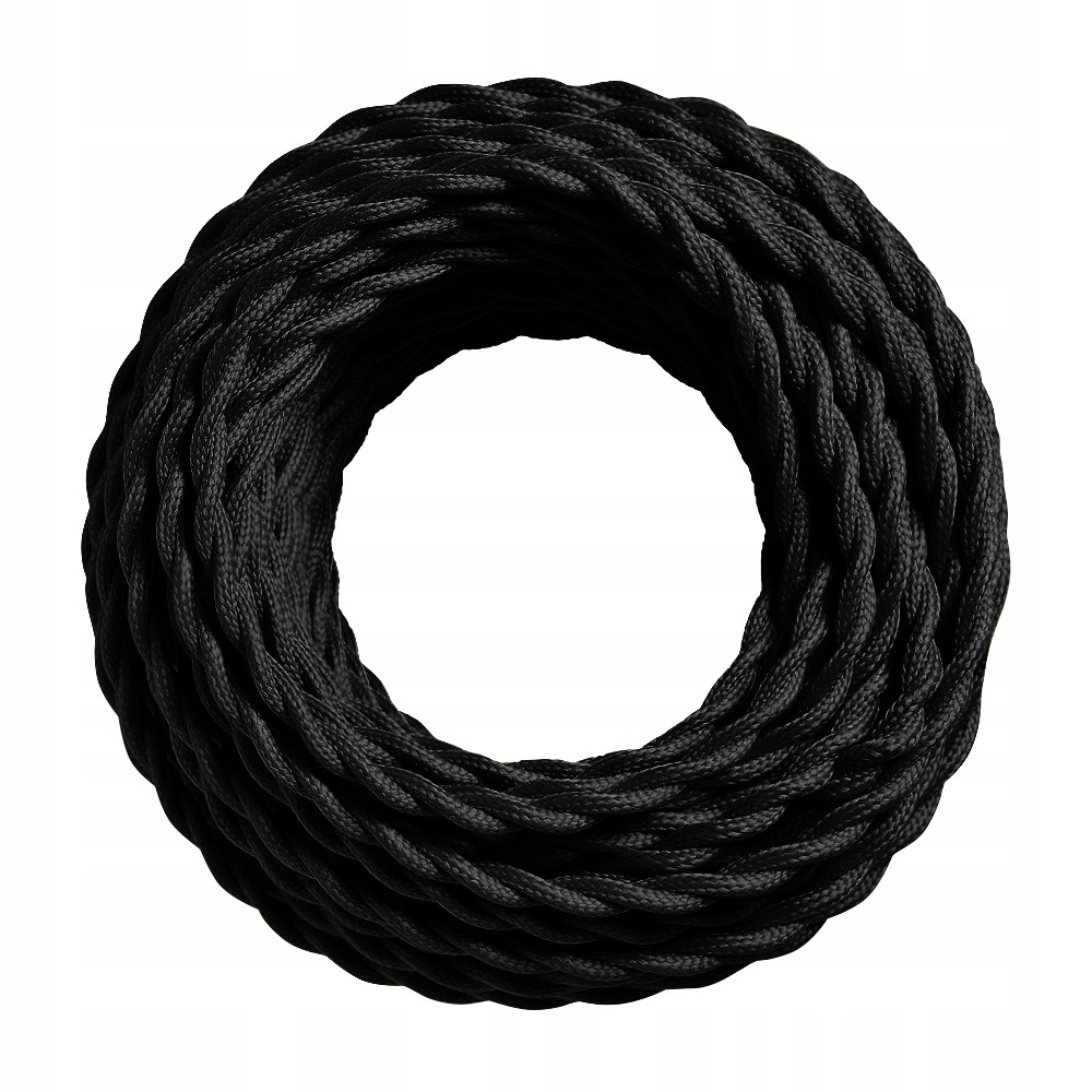 Pachet 2m Cablu Textil Rasucit Negru 2x0,75 - 1 | YEO