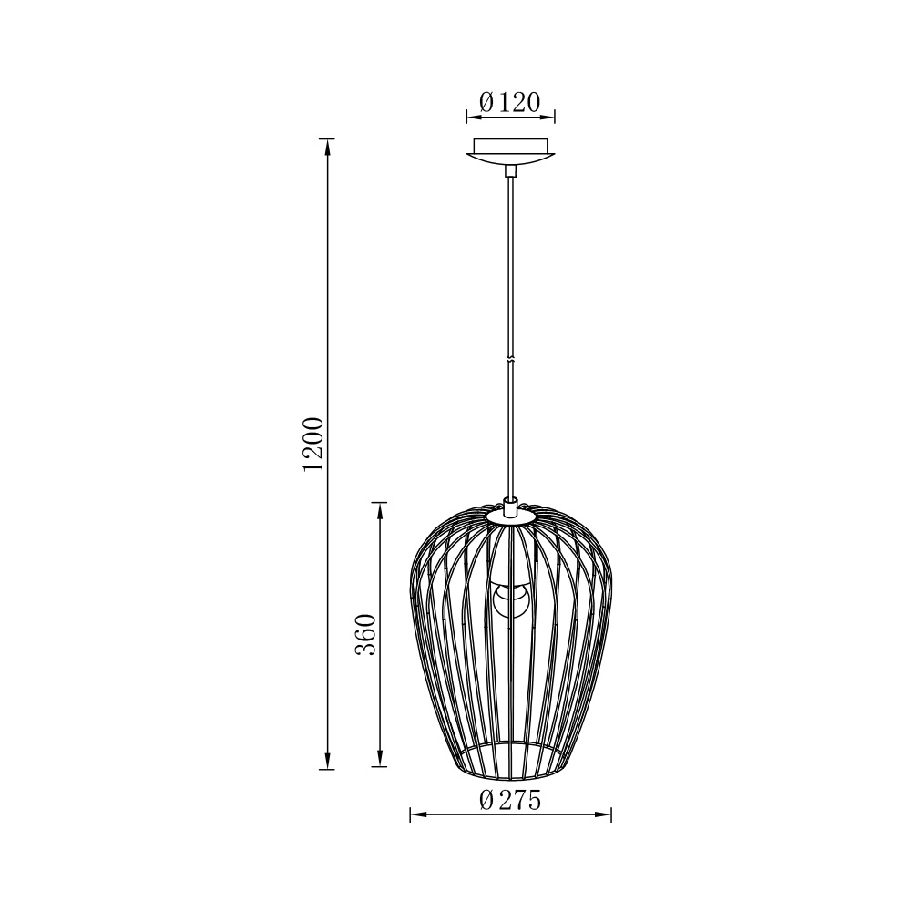 Pendul BR-BV03-00050, 1xE27, negru, IP20, Braytron - 3 | YEO