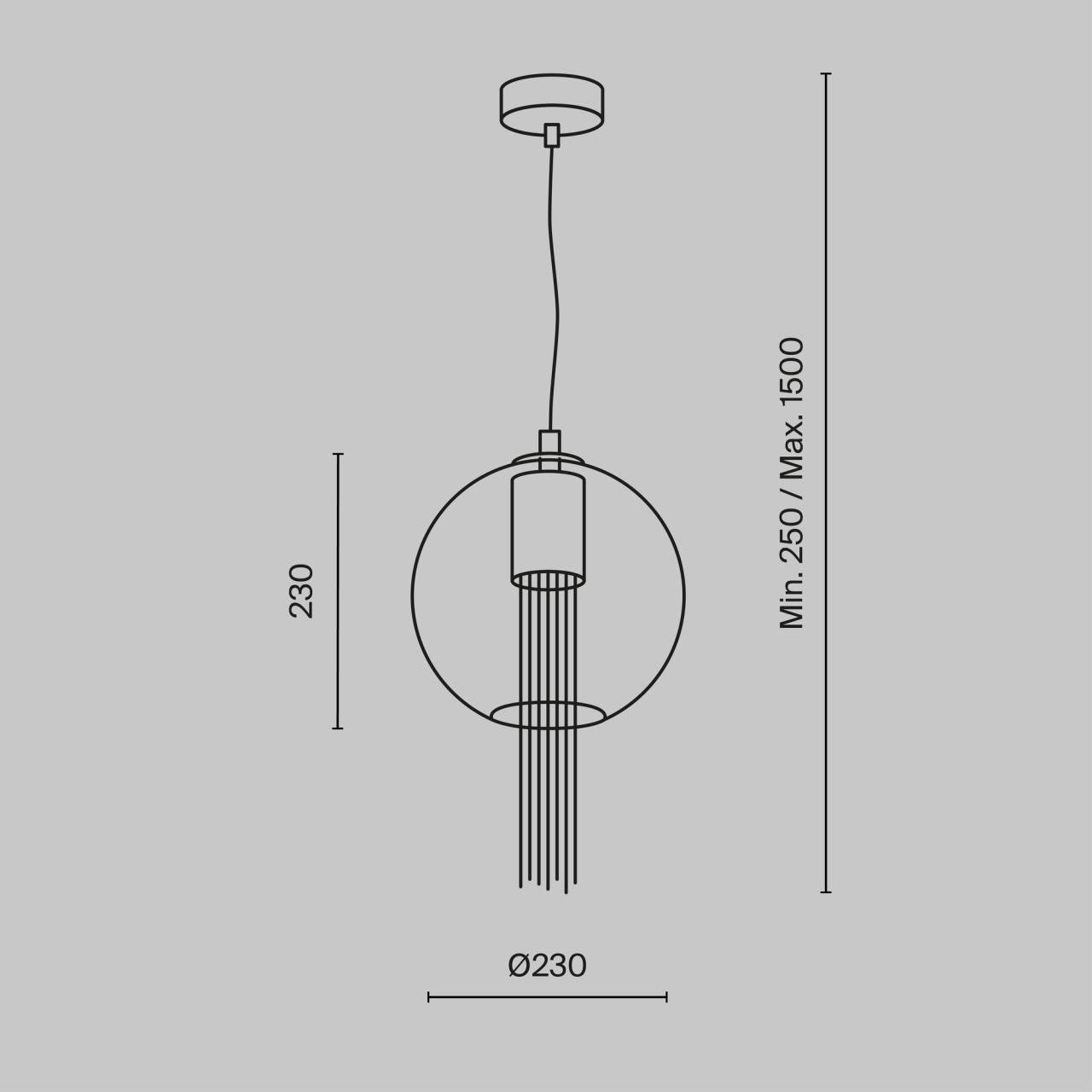 Pendul Flusso P095PL-01BZ1, 1xGU10, bronz+transparent, IP20, Maytoni