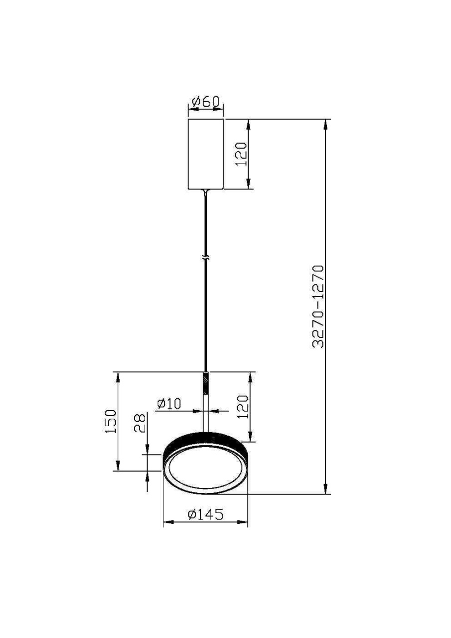 Pendul LED Ei MOD041PL-L15TR3K, 12W, 650lm, lumina calda, IP20, negru, Maytoni - 3 | YEO