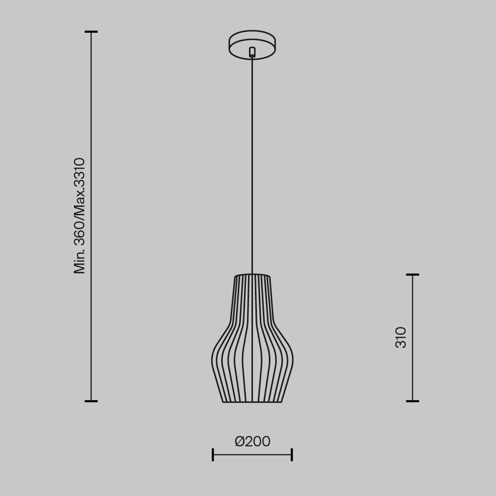 Pendul Roots MOD191PL-01W, 1xE27, negru+bej, IP20, Maytoni