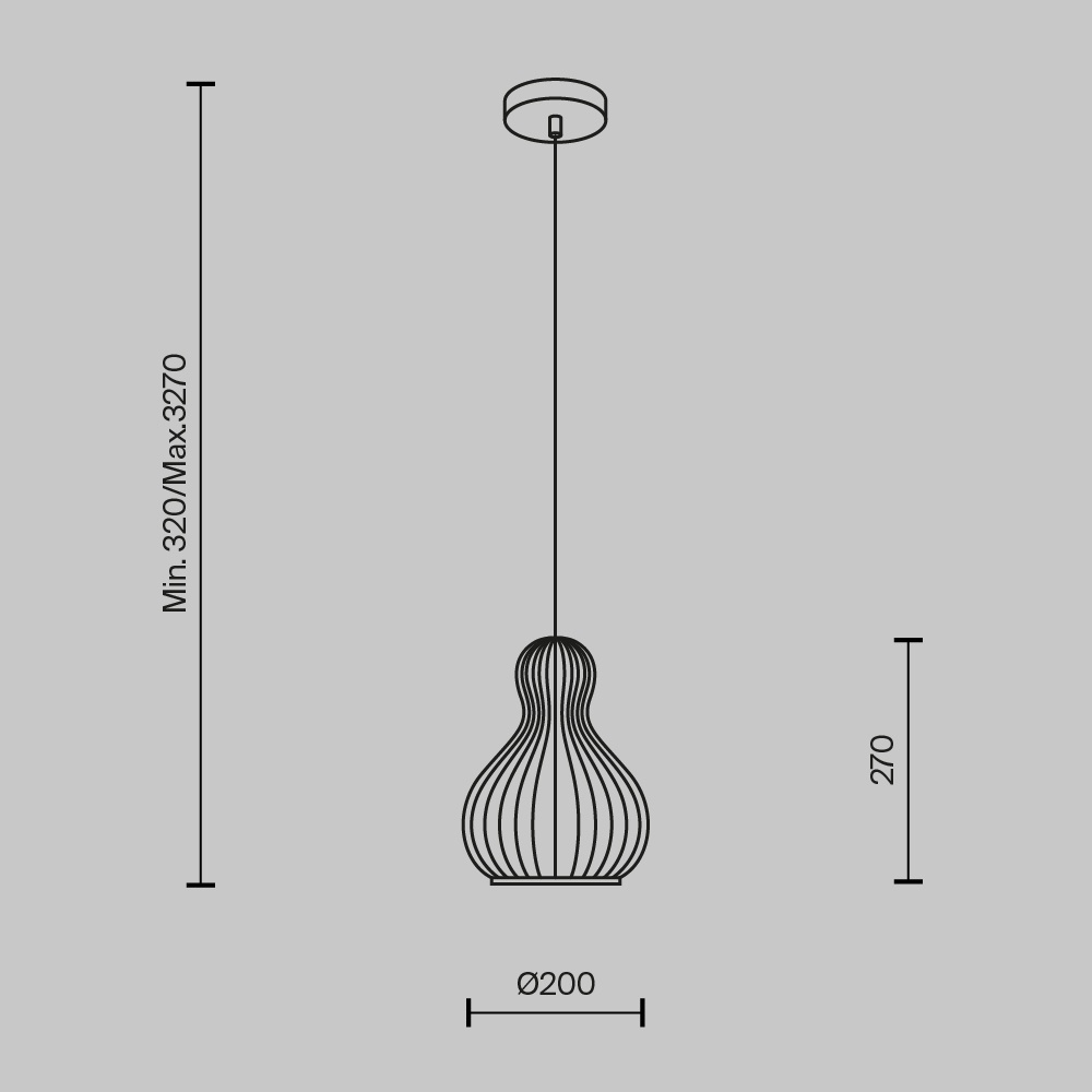 Pendul Roots MOD192PL-01W, 1xE27, negru+bej, IP20, Maytoni