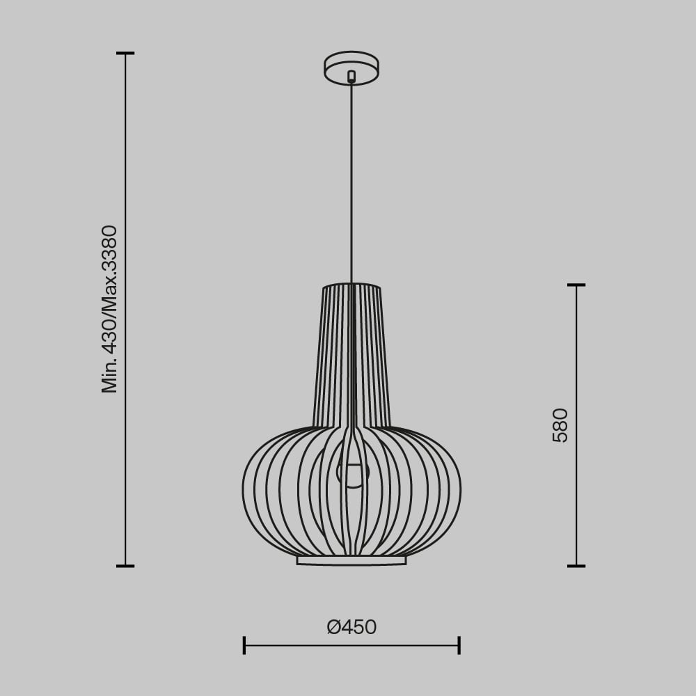 Pendul Roots MOD193PL-01W1, 1xE27, negru+bej, IP20, Maytoni