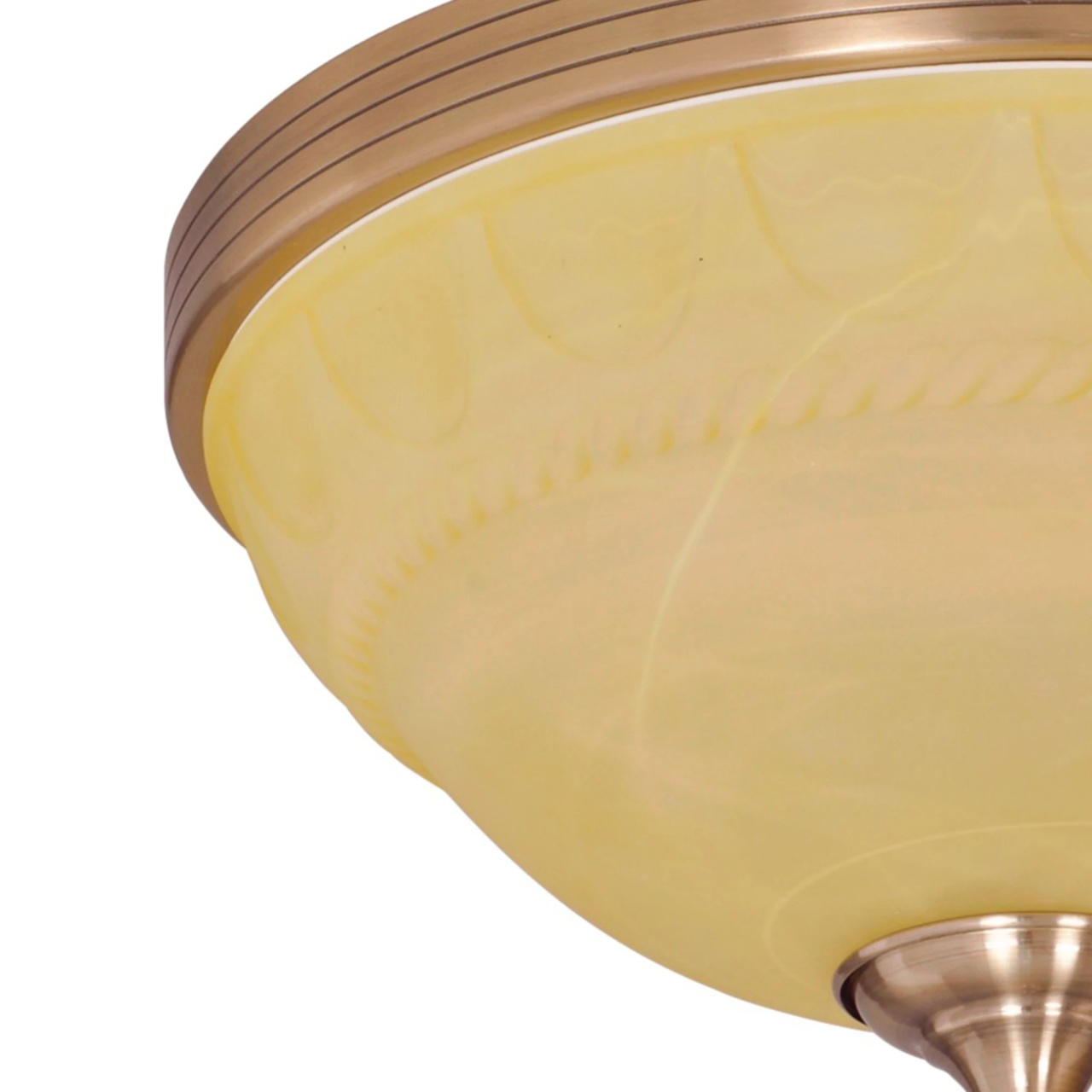 Plafoniera Alexia KL-7158, 3xE27, bronz crem, sticla, stil vintage, IP20, Klausen - imagine 2