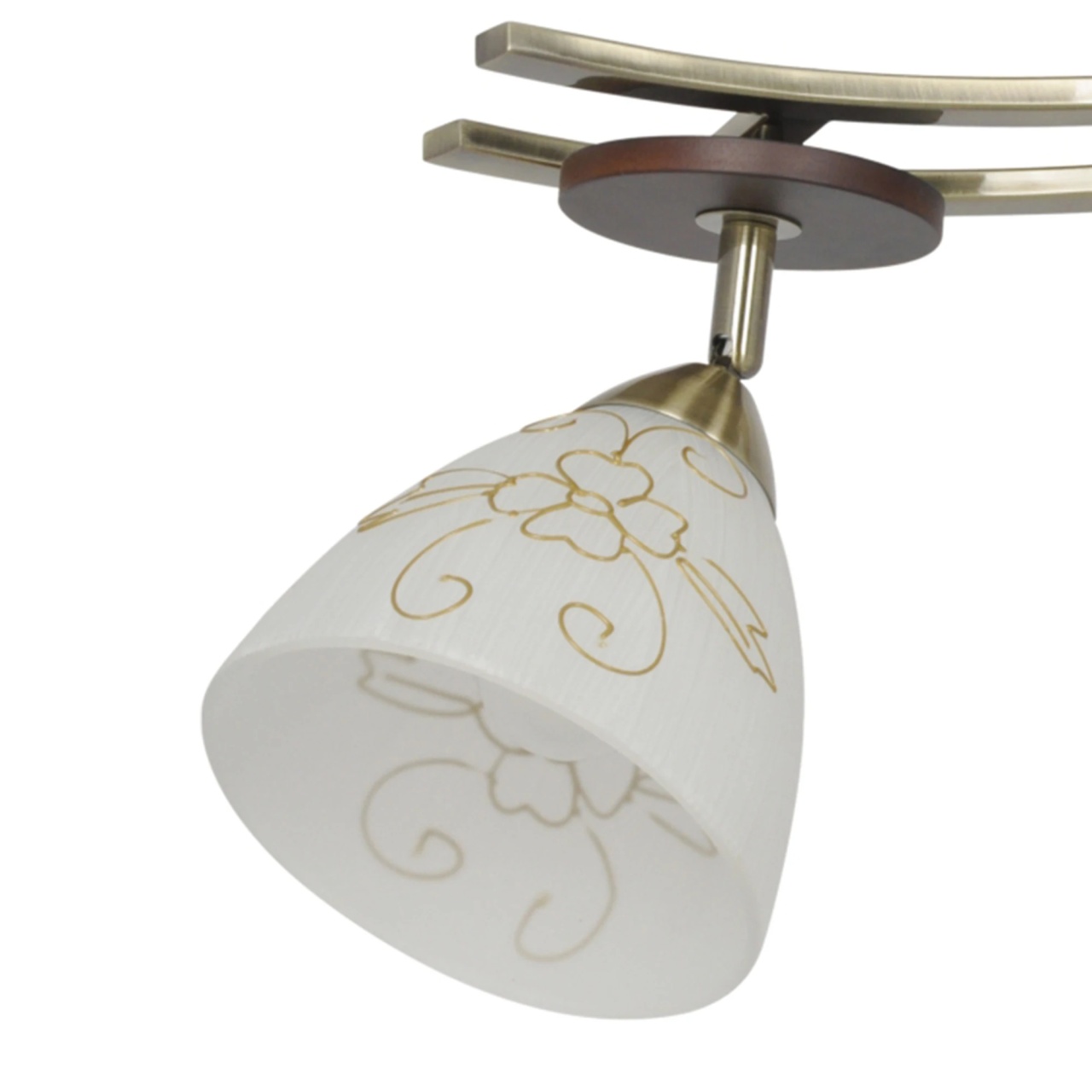 Plafoniera Delhi KL7192, 2xE27, bronz, cires, alb, metal lemn sticla, stil clasic, IP20, Klausen - imagine 3