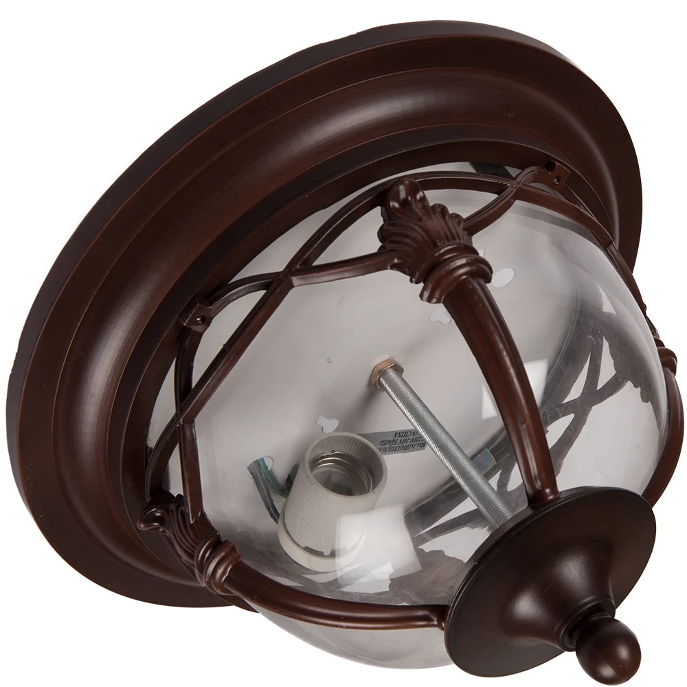 Plafoniera exterior Ohio KL5488, 1xE27, maro, aluminiu + sticla, IP44, stil clasic, Klausen - imagine 2