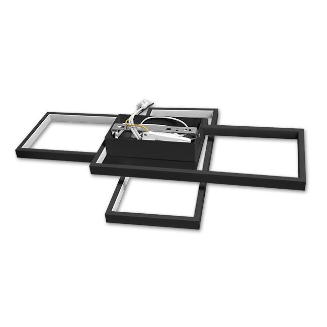 Plafoniera LED 2455-LVT, cu telecomanda, 72W, 7920 lm, lumina calda+neutra+rece, IP20, neagra, Masterled