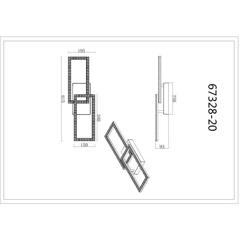 Plafoniera LED 67328-20, 20W, 1480lm, lumina calda, IP20, neagra, Globo - 1 | YEO