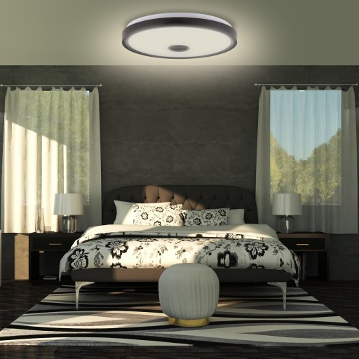 Plafoniera LED Cosmo 1277-LVT, RGB, dimabila, cu telecomanda, 72W, 5400lm, lumina calda+neutra+rece, IP20, neagra, Masteled - imagine 5