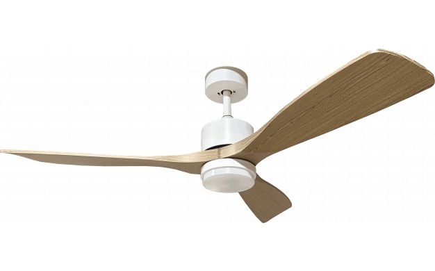 Plafoniera LED cu ventilator Optonica, 18W, lumina calda/neutra/rece (3000-6000 K), telecomanda, alb/lemn, IP20