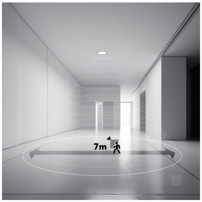 Plafoniera LED Nivera rotunda cu senzor de miscare si lumina 32W, 3200lm, IP54, lumina calda/neutra/rece, alba, Kobi - imagine 5