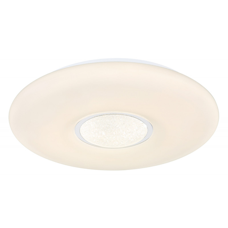 Plafoniera LED Sully 41367-24, cu telecomanda, 24W, 1500lm, lumina calda+neutra+rece, IP20, alba+transparenta, Globo Lighting