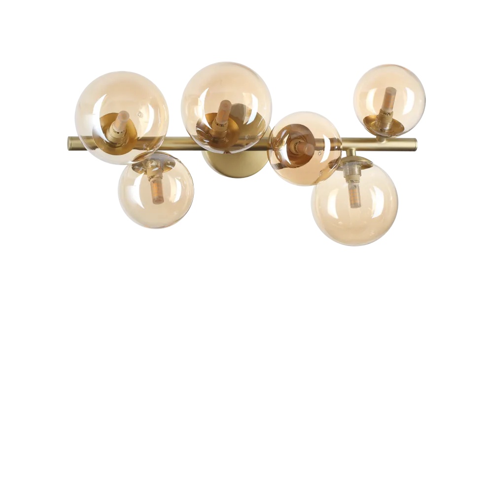 Plafoniera Perlage, 6xG9, IP20, ambra, Ideal Lux
