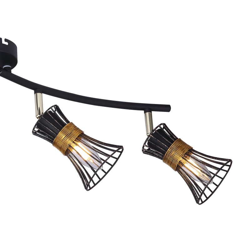 Plafoniera Purra 54814-4, mobila, 4xE14, neagra+aurie, IP20, Globo Lighting