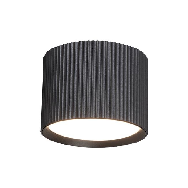 Plafoniera rotunda Gisele, GX53, neagra, textura striata, Masterled