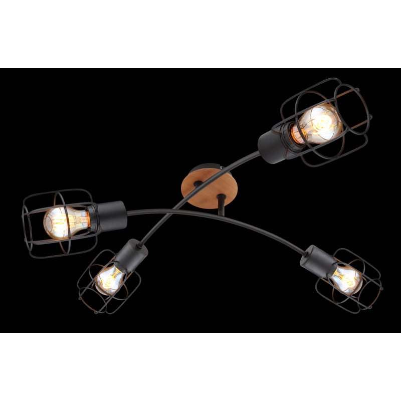 Plafoniera Willa 54037-4D, 4xE27, neagra+maro, IP20, Globo Lighting - 2 | YEO