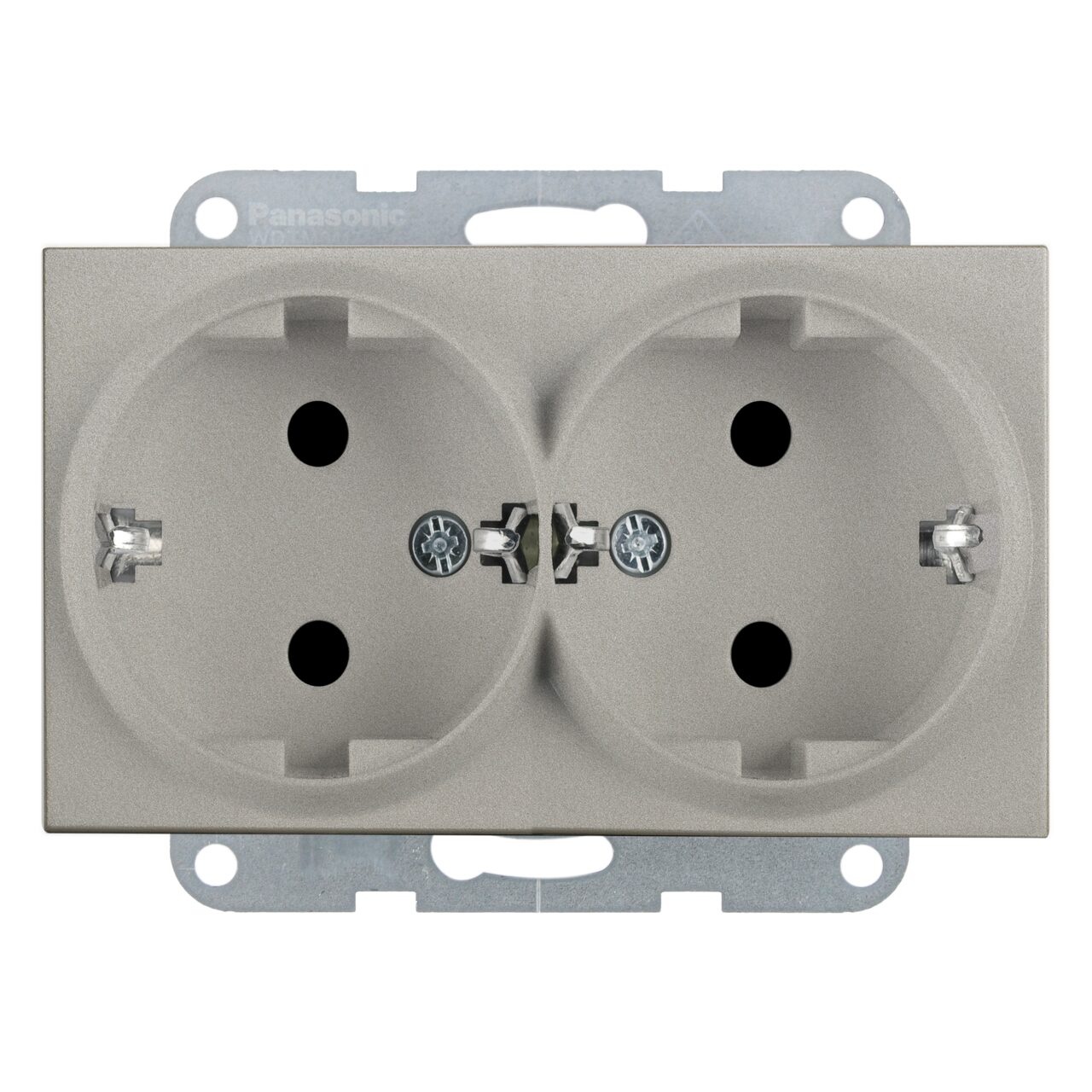 Priza dubla cu impamantare 16A, IP20, Bronz, Panasonic Karre Plus 55