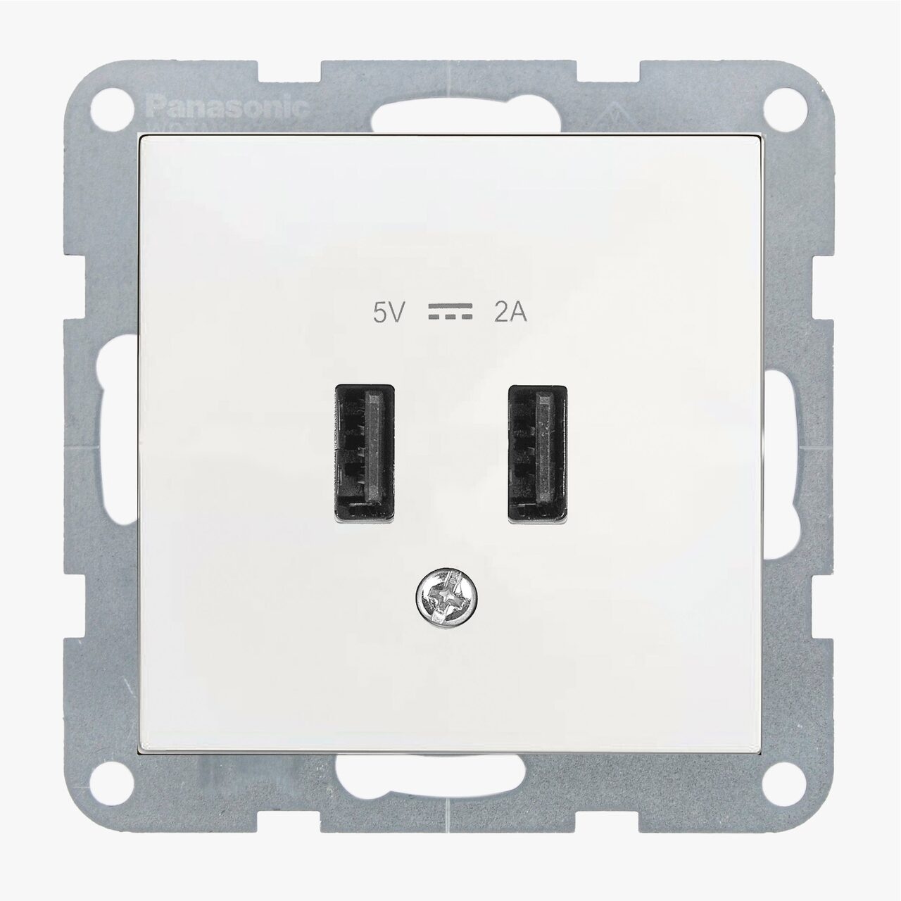 Priza dubla USB A 5V 2A, IP20, Alb, Panasonic Karre Plus 55