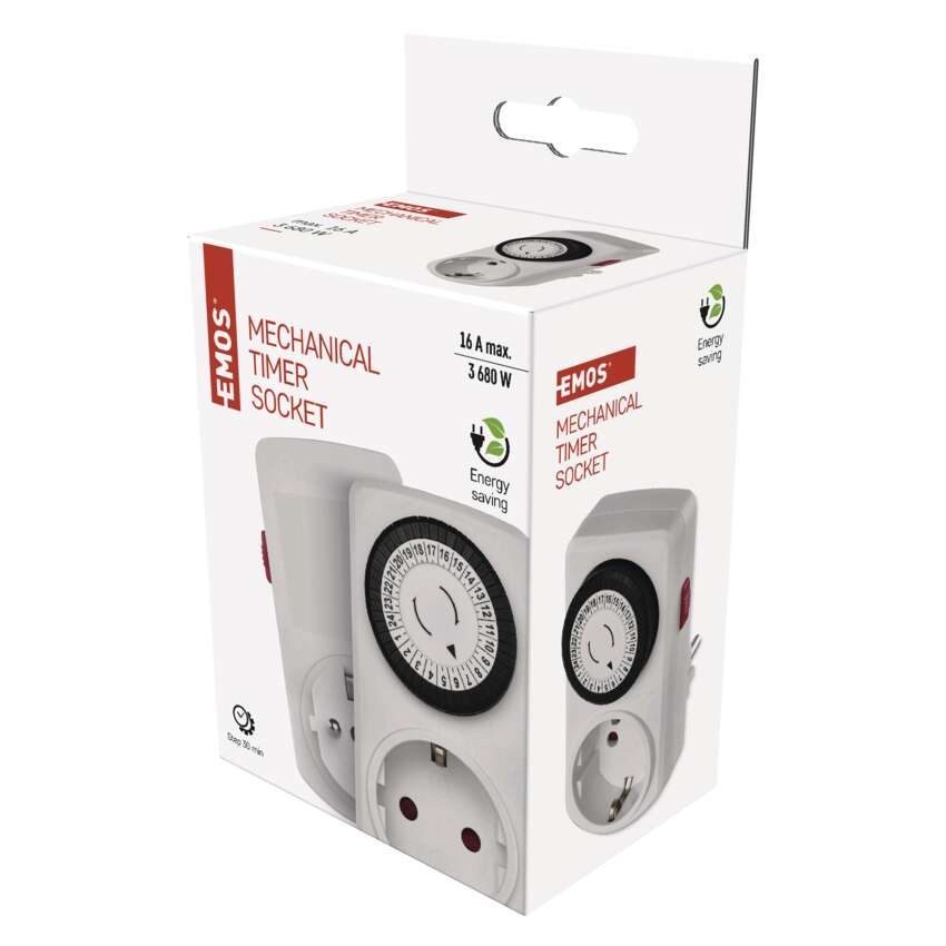 Priza programabila mecanica, Schuko, IP20, 16A, Emos - 2 | YEO